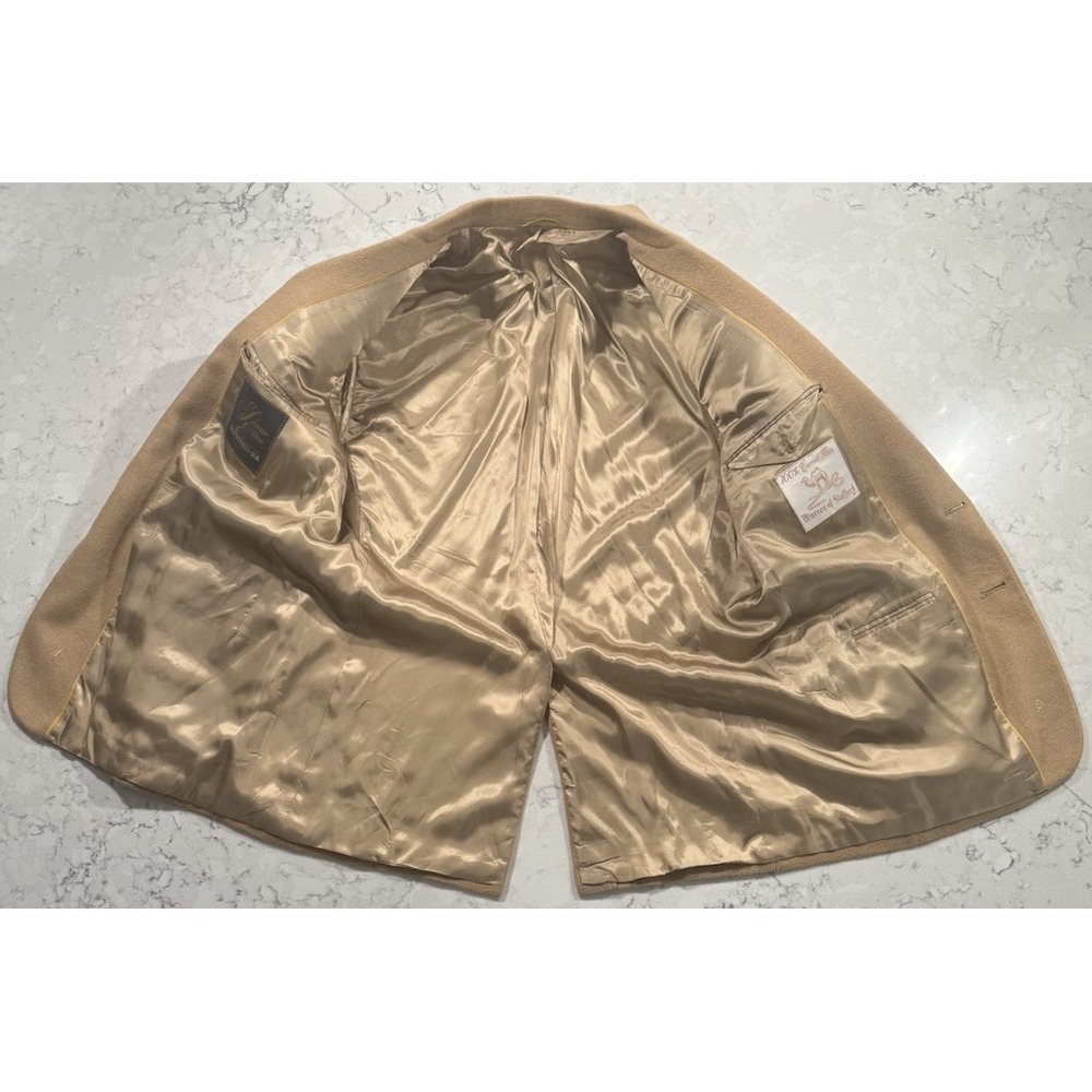 VTG Kuppenheimer Warren of Stafford Blazer Mens 42R Tan Camel Hair Sport Coat - Picture 4 of 13